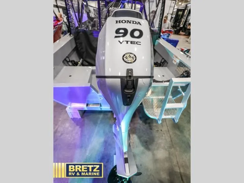 Slide: The Image of Honda 90 VTEC engine on Hewscraft 160 Sportsman 2026 boat. - 9