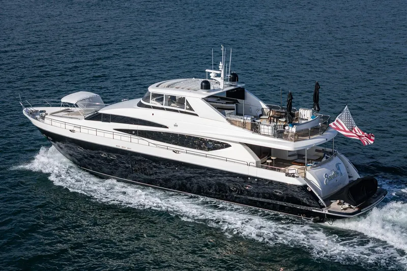 Slide: The Image of Luxurious 2011 Princess 95 Motor Yacht cruising on open water. - 10