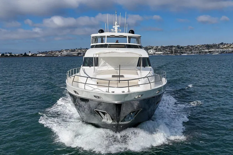 Slide: The Image of Luxurious 2011 Princess 95 Motor Yacht cruising on open water. - 12