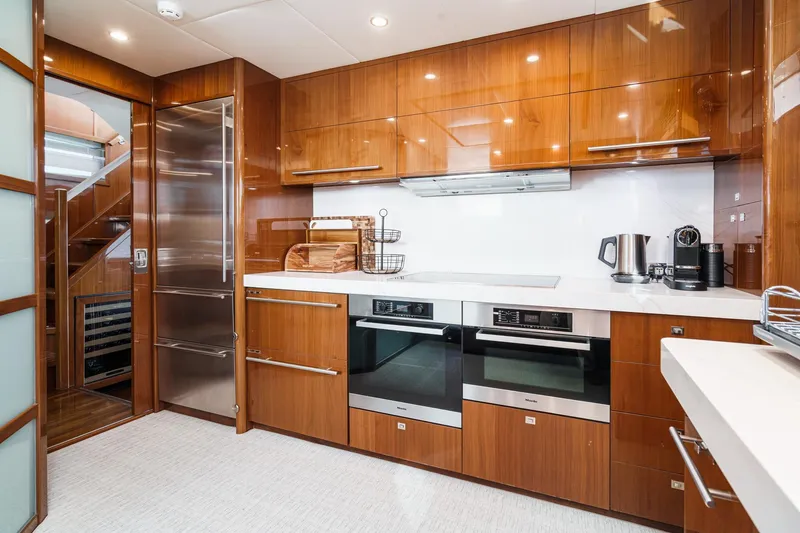 Slide: The Image of Luxurious kitchen interior on 2011 Princess 95 Motor Yacht with modern appliances. - 47