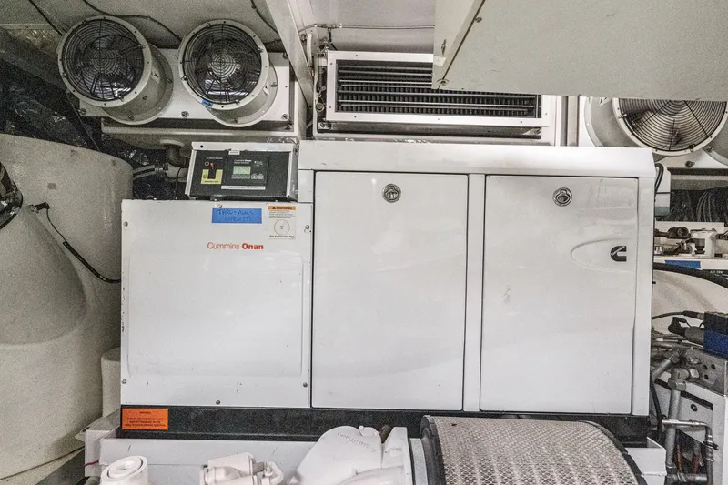 Slide: The Image of Engine room of 2011 Princess 95 Motor Yacht with Cummins Onan generator. - 72