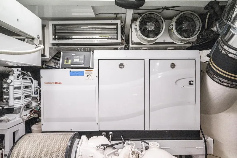 Slide: The Image of Engine room of 2011 Princess 95 Motor Yacht with Cummins Onan generator. - 73