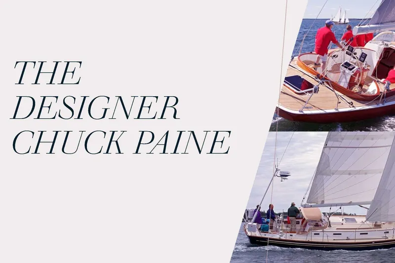 Slide: The Image of 1985 Chuck Paine Intrepid 40 Center Cockpit sailboat on water, showcasing elegant design. - 51