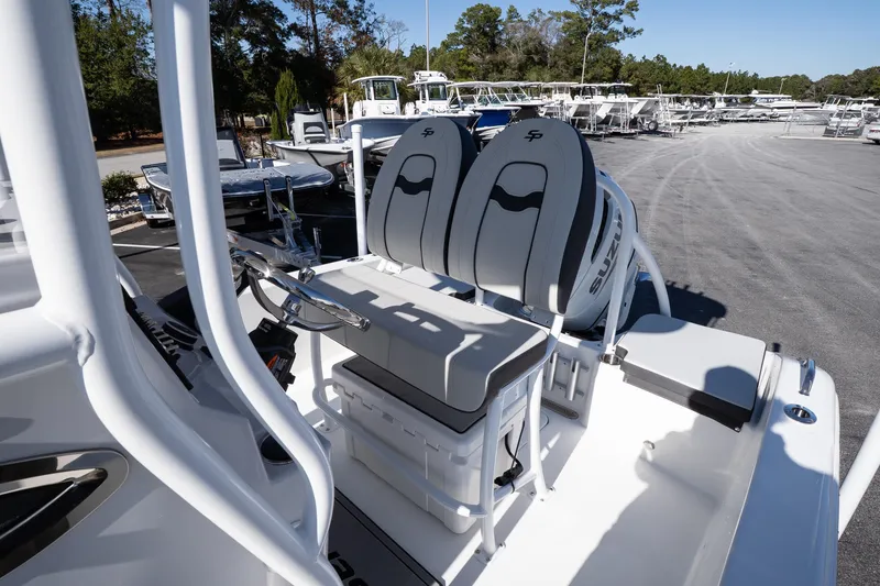 Slide: The Image of 2026 Sea Pro 202 Center Console boat with dual seats and modern design. - 8