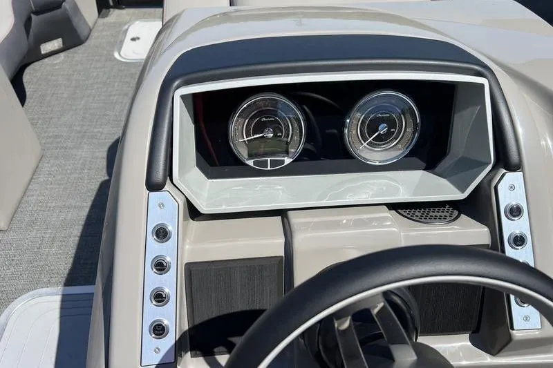 Slide: The Image of 2024 Barletta Corsa 23U dashboard with modern gauges and sleek design. - 13