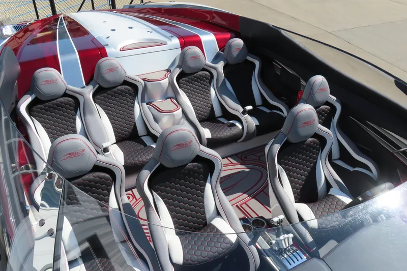 Slide: The Image of Luxurious interior of 2016 MTI 48 boat with stylish seating and modern design. - 35