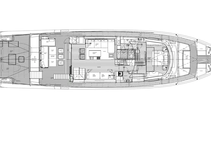 Slide: The Image of Floor plan of 2026 Sanlorenzo SX100 yacht, showcasing detailed interior layout. - 22