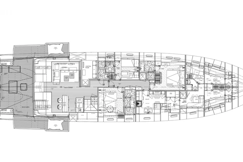 Slide: The Image of Floor plan of 2026 Sanlorenzo SX100 yacht, showcasing detailed interior layout and design. - 23