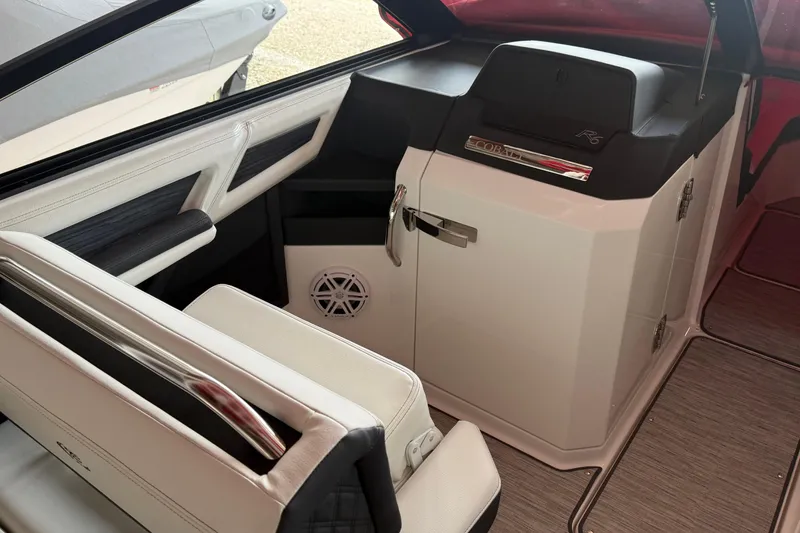 Slide: The Image of Interior of 2025 Cobalt R6 boat, featuring sleek seating and modern design elements. - 19