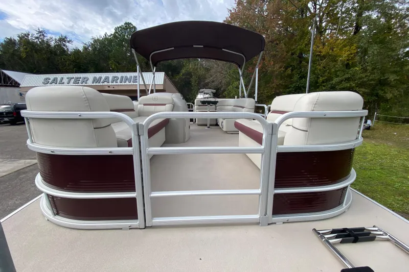 Slide: The Image of 2020 Godfrey 180 SR pontoon boat with spacious seating at Salter Marine. - 6