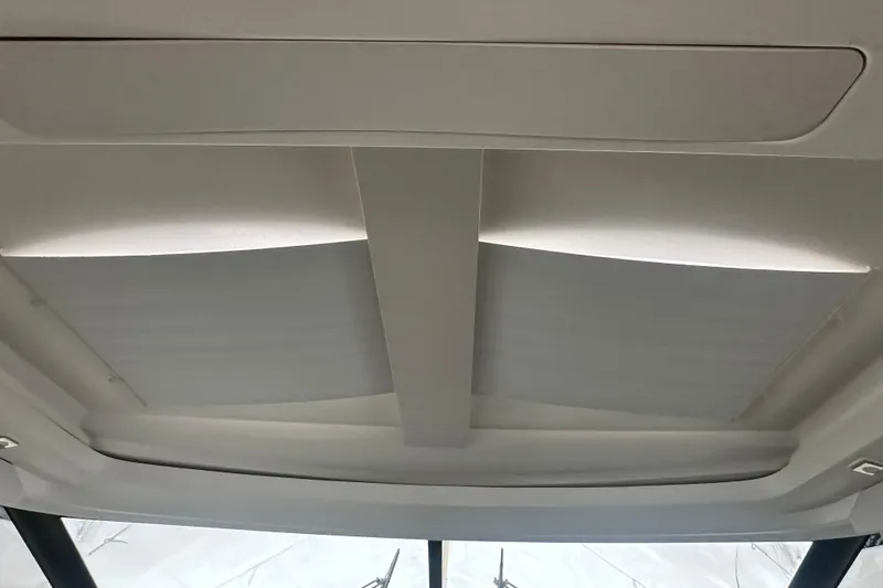 Slide: The Image of Interior view of 2020 Prestige 460 yacht's modern ceiling design. - 53