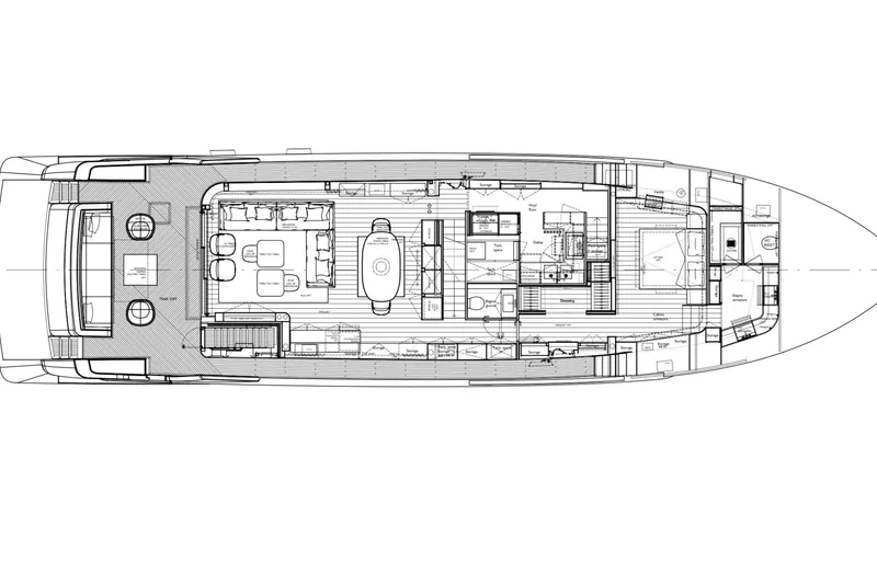 Slide: The Image of Floor plan of 2025 Sanlorenzo SD90 yacht, showcasing detailed interior layout and design. - 17