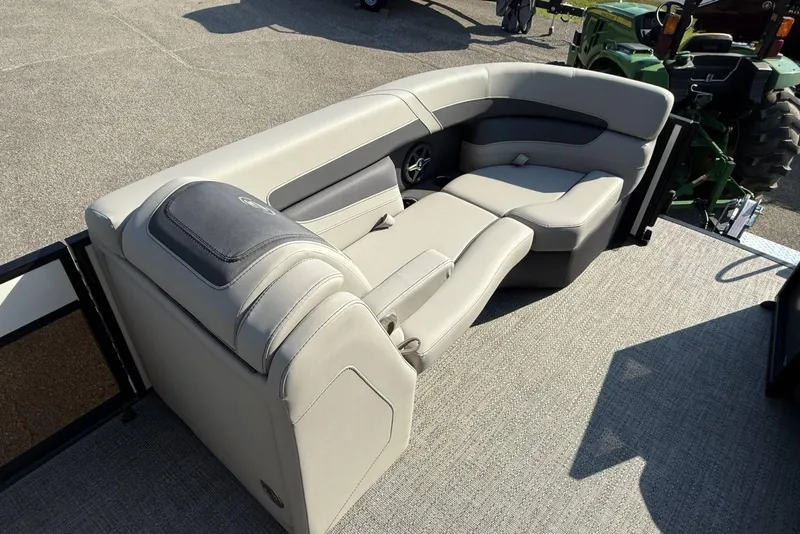 Slide: The Image of 2025 Barletta Cabrio 22UC boat interior with luxurious seating and modern design. - 21
