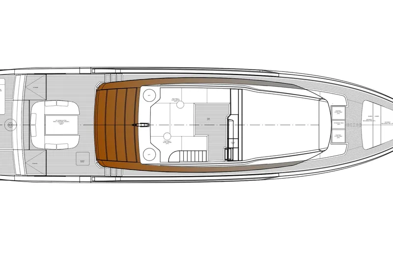 Slide: The Image of Top view blueprint of 2026 Sanlorenzo SP92 yacht design. - 22