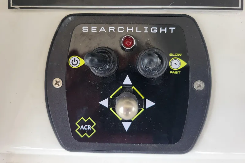 Slide: The Image of Control panel for searchlight on 1979 Bertram 38 Convertible boat. - 36