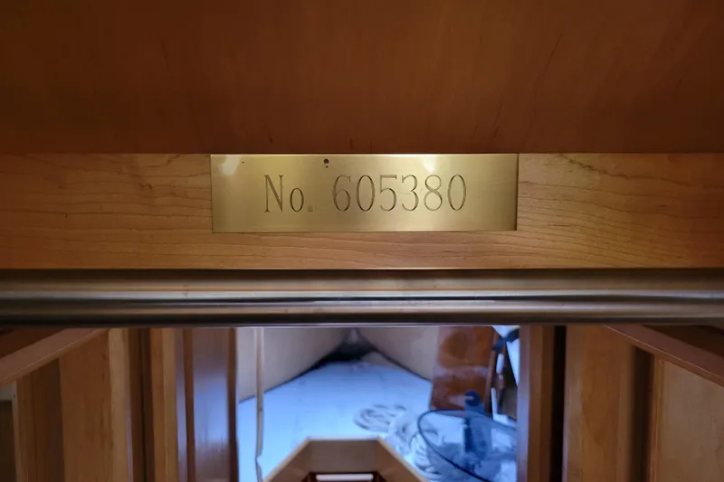 Slide: The Image of Interior view of 1979 Bertram 38 Convertible with brass plaque number 605380. - 61