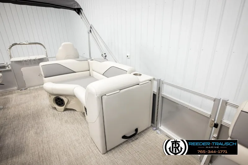 Slide: The Image of Luxurious 2026 Avalon VEN RF boat interior with plush seating and modern design. - 26