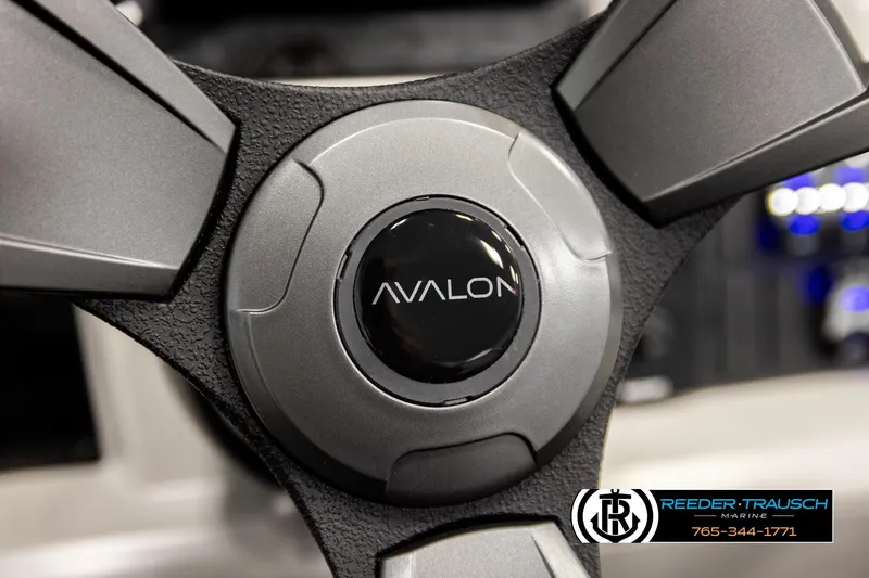 Slide: The Image of Steering wheel of 2026 Avalon VEN RF boat with Reeder-Trausch Marine logo. - 30