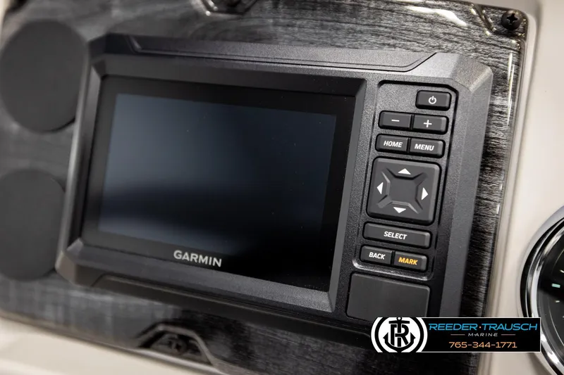 Slide: The Image of Garmin display on 2026 Avalon VEN RF boat dashboard, featuring control buttons. - 33