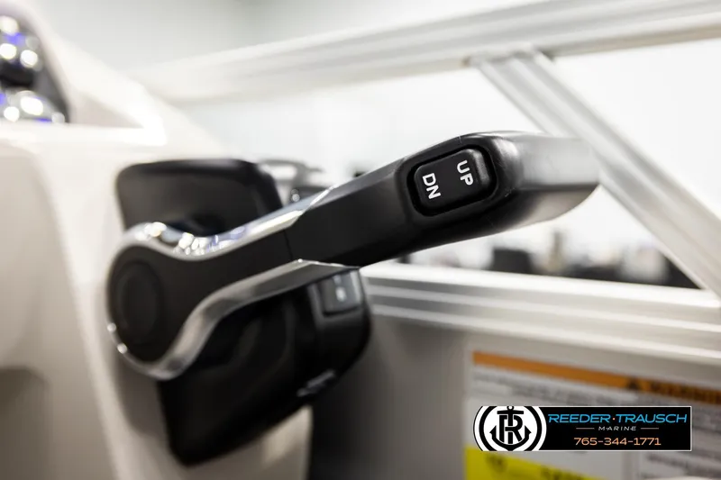 Slide: The Image of Close-up of 2026 Avalon VEN RF throttle control lever with "UP" and "DN" buttons. - 36