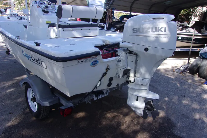 Slide: The Image of 2021 Clearwater Sport Fishing Cape Craft 166CC with Suzuki outboard motor on trailer. - 4