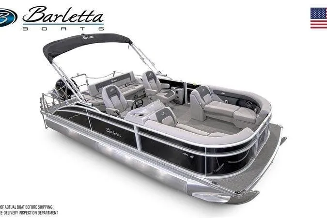 Slide: The Image of Barletta ARIA 22UC 2025 pontoon boat with sleek design and spacious seating. - 5