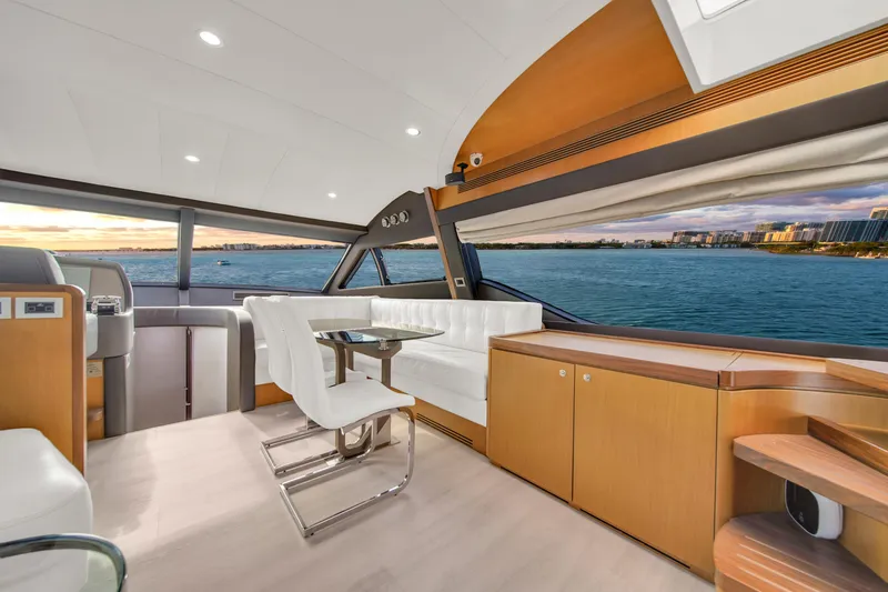 Slide: The Image of Luxurious interior of 2011 Ferretti Yachts 660 with ocean view. - 18