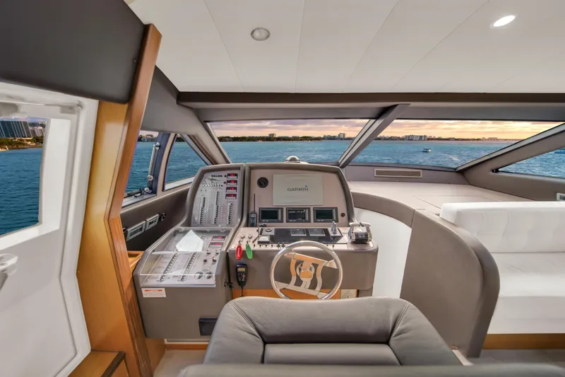 Slide: The Image of Interior helm of 2011 Ferretti Yachts 660 with ocean view. - 30