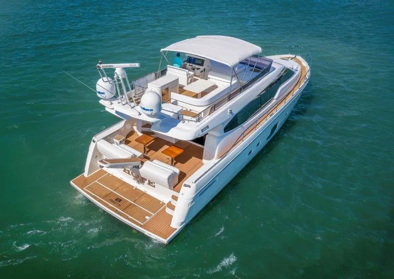 Slide: The Image of Luxury 2011 Ferretti Yachts 660 cruising on open water. - 5