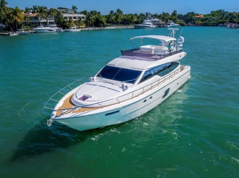 Slide: The Image of Luxurious 2011 Ferretti Yachts 660 cruising in tropical waters. - 6