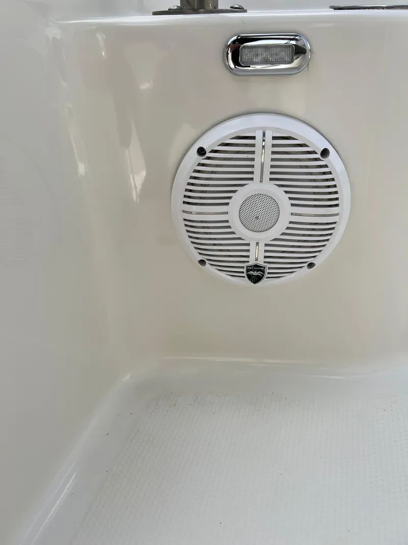 Slide: The Image of 2021 Sailfish 242 CC boat speaker and light detail. - 27
