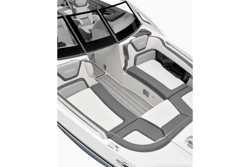 Slide: The Image of Manufacturer Provided Image: 2023 Yamaha Boats 275SE interior with sleek, modern seating and stylish design. - 2