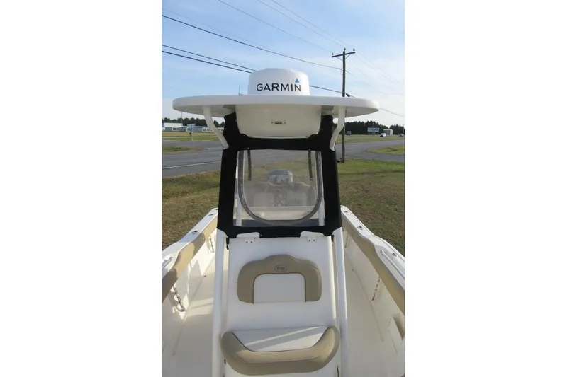 Slide: The Image of 2019 Key West 239 FS boat with Garmin equipment, viewed from the bow. - 21