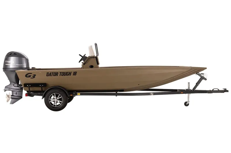 Slide: The Image of Manufacturer Provided Image: 2026 G3 Gator Tough 18 CC boat on trailer, side view. - 11
