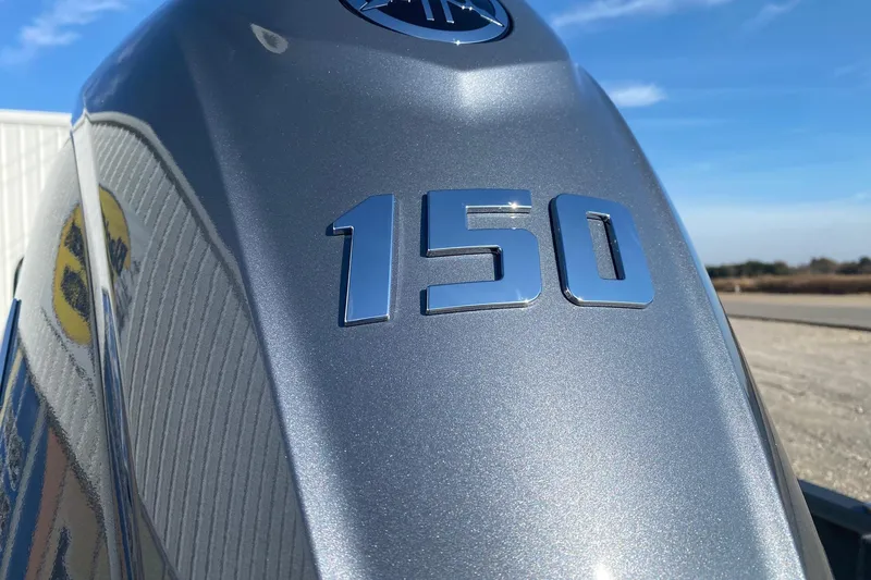Slide: The Image of Close-up of 2026 G3 Angler V18 FS boat engine with 150 horsepower. - 6
