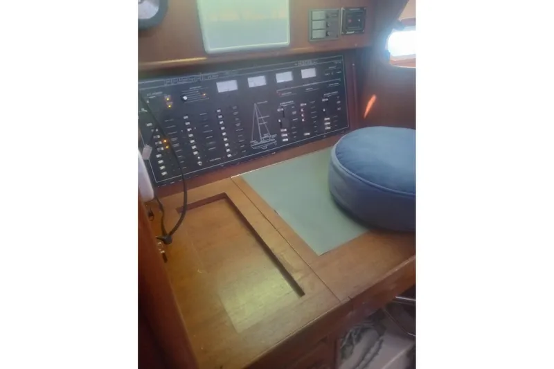 Slide: The Image of Control panel of a 1997 Hunter Passage 42 sailboat interior. - 7