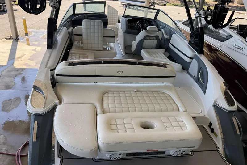 Slide: The Image of 2020 Cobalt R5 Surf boat interior with luxurious seating and modern design. - 34