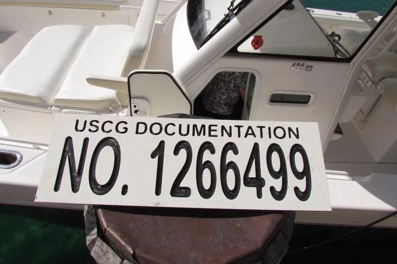 Slide: The Image of 2016 Everglades 435 Center Console with USCG documentation number 1266499 displayed. - 40