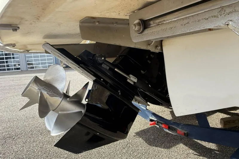 Slide: The Image of Close-up of a 2004 Cobalt 250 boat propeller and stern drive. - 20