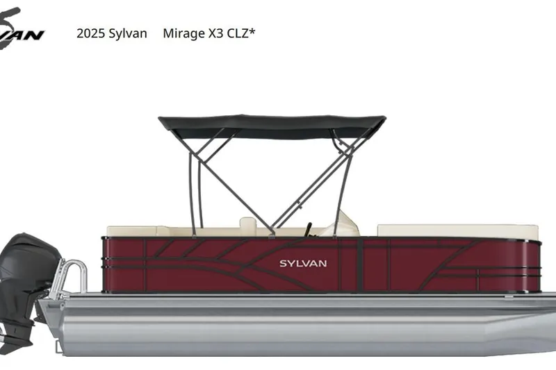 The Image of 2024 Sylvan Mirage X X3 pontoon boat with canopy and outboard motor. - 1