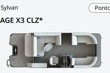 Slide: The Image of 2024 Sylvan Mirage X X3 pontoon boat interior layout, top view. - 21