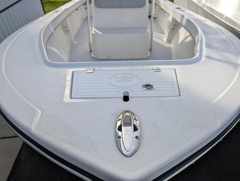 Slide: The Image of 2024 May-Craft 20 Cape Classic boat, white deck, spacious interior, sleek design. - 9