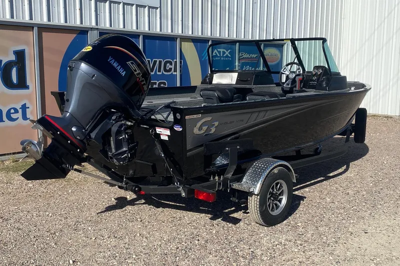 Slide: The Image of 2026 G3 Angler V178 F boat with Yamaha outboard motor on trailer. - 5