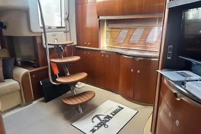 Slide: The Image of Cozy cabin interior of 2006 Sea Ray 52 Sundancer yacht with bunk beds. - 6