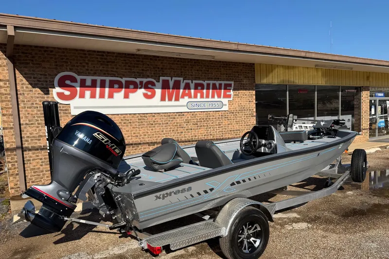 Slide: The Image of 2026 Xpress H17 boat with Yamaha engine at Shipp's Marine dealership. - 1