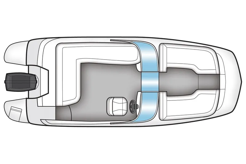 Slide: The Image of 2015 Bayliner 210 Deck Boat with outboard motor, docked on calm water. - 8