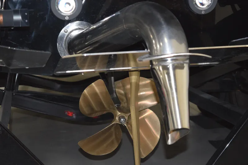 Slide: The Image of Close-up of 2023 Supra SA boat propeller and exhaust system. - 6