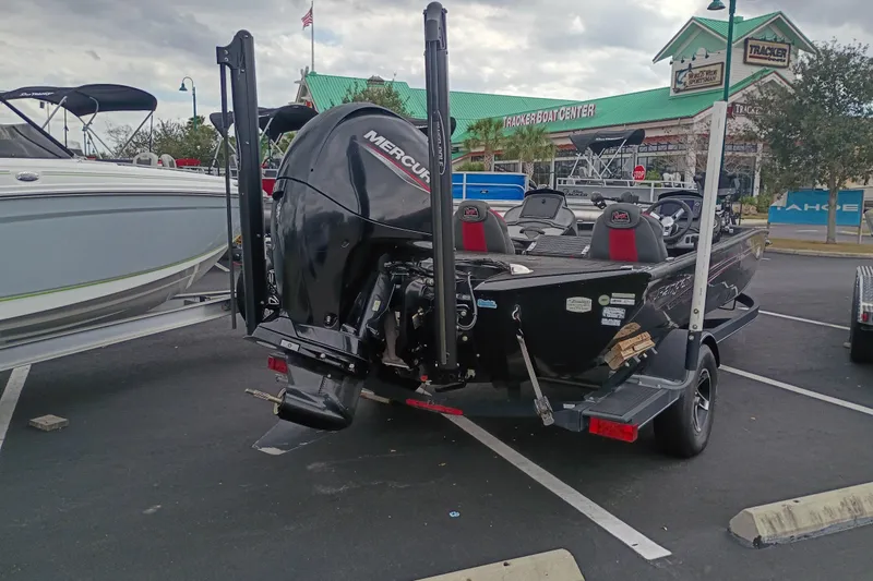 Slide: The Image of 2021 Ranger RT198P boat with Mercury engine at Tracker Boat Center parking lot. - 3