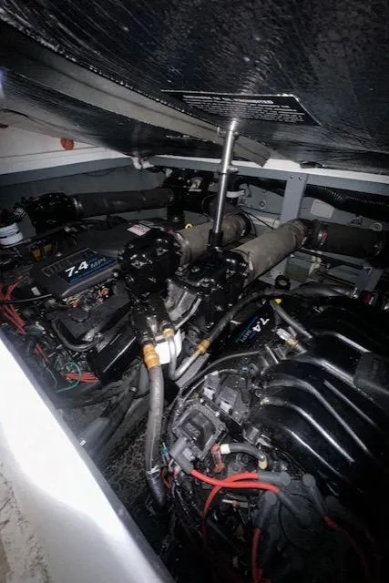 Slide: The Image of Engine compartment of a 2000 Sea Ray 340 Sundancer boat. - 10