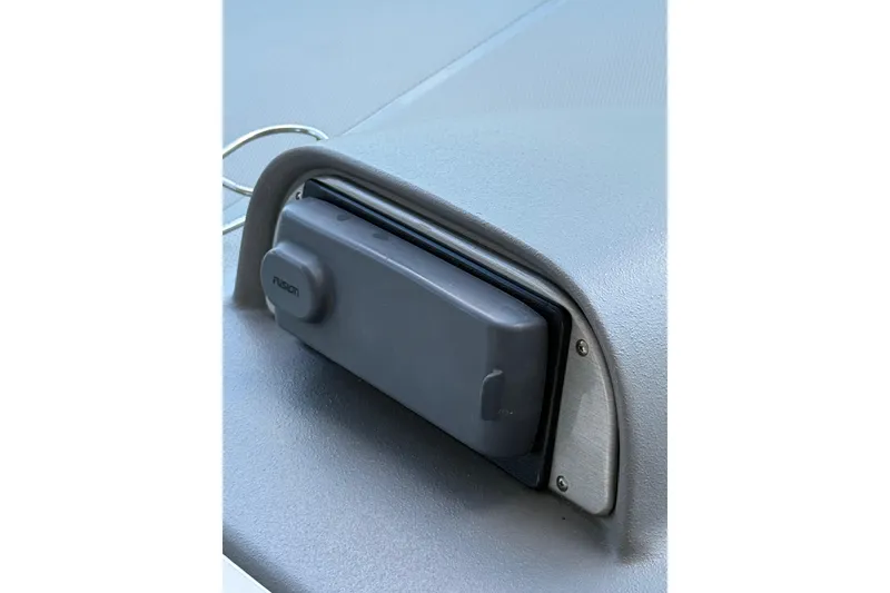 Slide: The Image of 2005 Cruisers Yachts 420 Express, Fusion audio system detail on deck. - 16